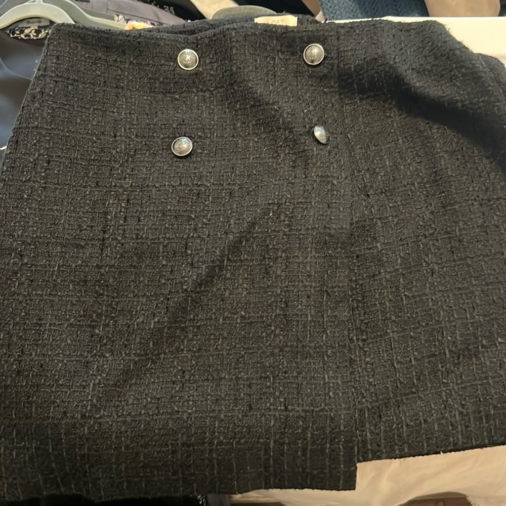 Black Loft Tweed Skirt